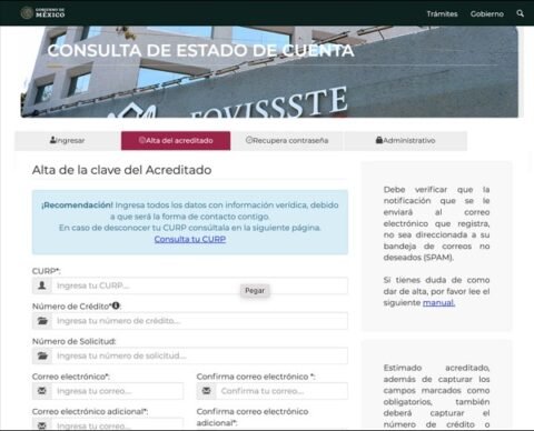 Cómo darse de alta en el Estado de Cuenta Fovissste | 2024